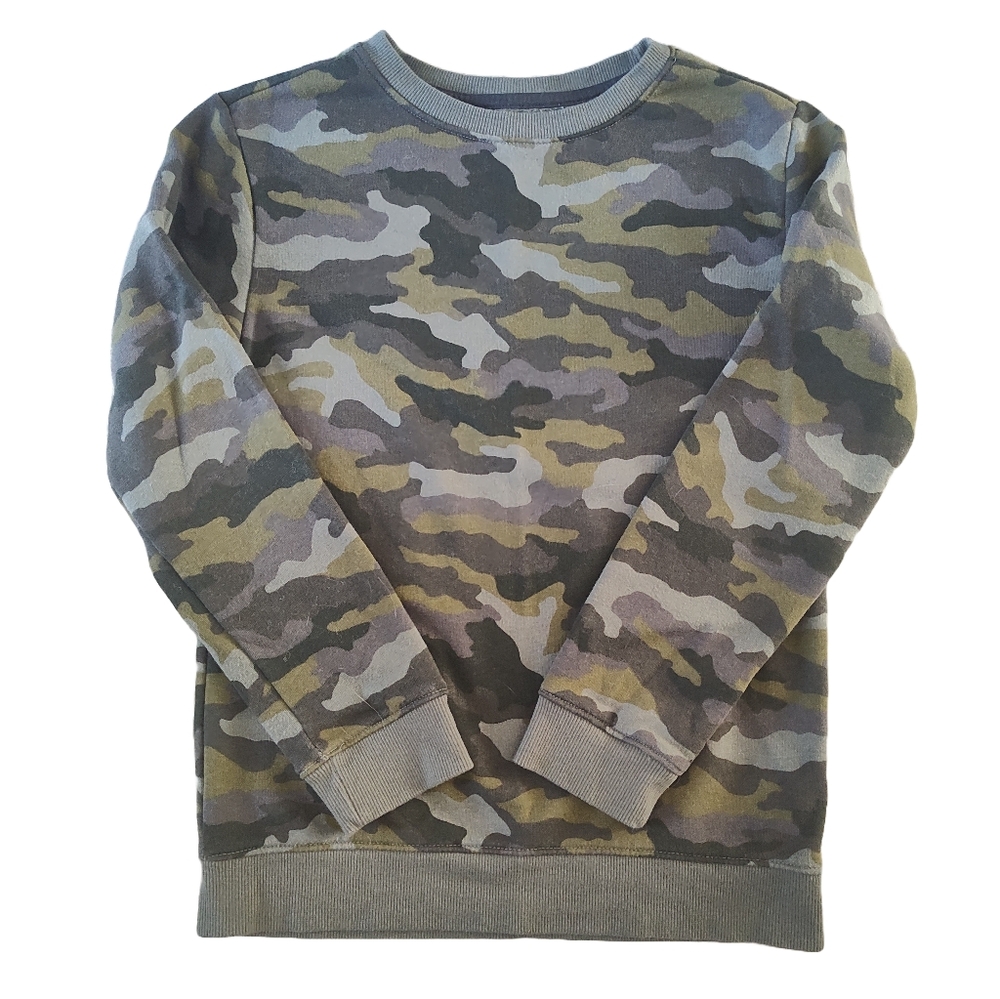 Cat & Jack boys camo green/gray sweatshirt size M.